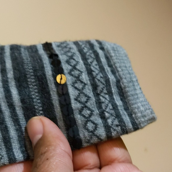 Antonio Melani| Black and Grey Striped Sequined Crew Neck Sweater - Picture 4 of 11